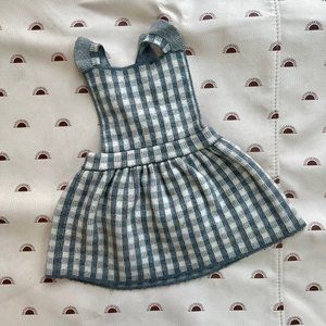 Zara Baby Gray Check Gingham Flannel Suspender Skirt Ruffle